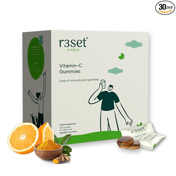 Loot : R3SET Vitamin C Gummies For Skin Glow & Immunity – 30 Count @179