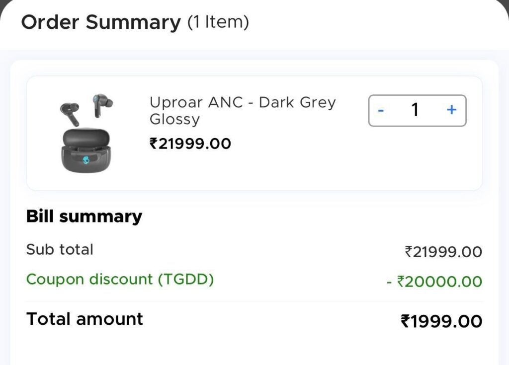 Loot : Skullcandy Uproar ANC Wireless Earbuds at ₹1999 (Worth ₹21999).
